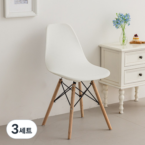 커버무드 고탄력 벨벳 에펠 의자 커버 2개, 3세트, 아이보리