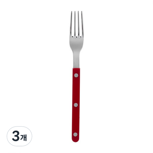 사브르 비스트로 샤이니 식기 커트러리 디너포크, 버건디, 3개