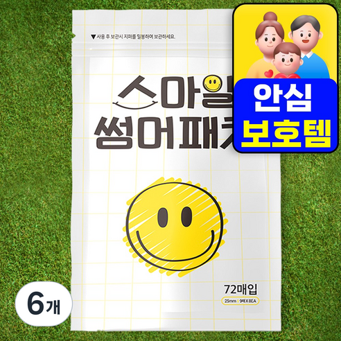 스마일 썸머 모기 날벌레 기피 패치 72P, 6개
