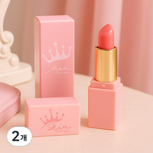 미니레시피 스킨레시피 공주립밤 립틴트 키즈 어린이 유아 립밤, 2개, 1.6g, 베리향