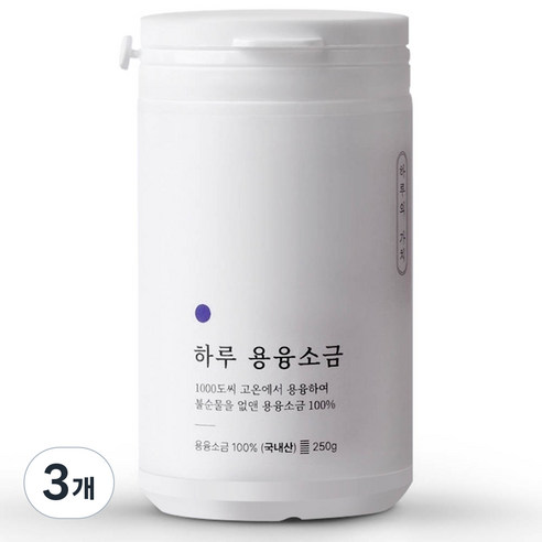 용융소금 미네랄소금 국내산 고순도소금 융용소금 소금 용용소금, 3개, 500g