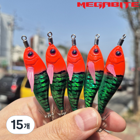 메가바이트 메가탄 50 미니 케이무라 레이저 에기, 15개, 4.7g, #03 워터멜론