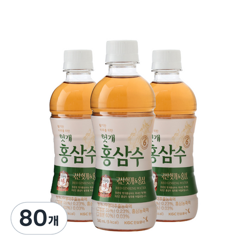 정관장 헛개홍삼수, 340ml, 80개