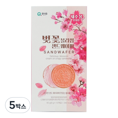 제주 벚꽃 블라썸 샌드웨이퍼, 80g, 5박스