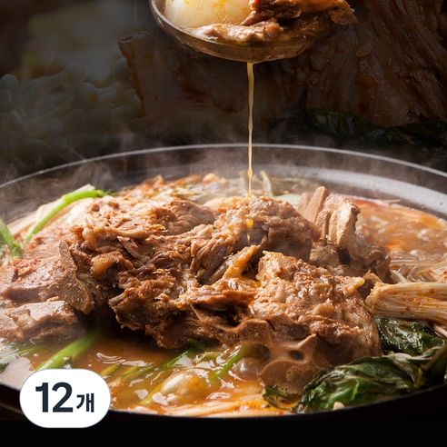 정마을 정말 뼈해장국 감자탕 해장국 고기듬뿍 실온보관 대용량, 650g, 12개