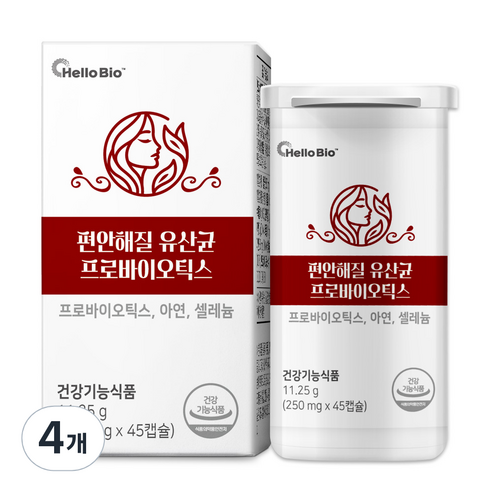 편안해질 유산균 프로바이오틱스, 4개, 45정