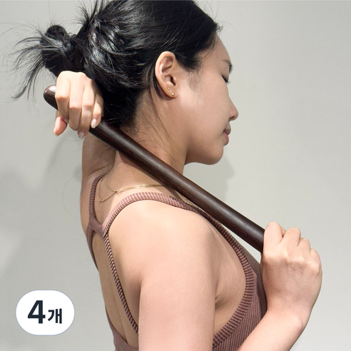 아트라이브 릴렉스 롤러 뱀부 마사지 스틱 AT01-45cm, 4개, 네츄럴 우드