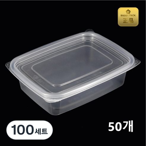 버디팩 사각죽용기 50개 세트, 100세트, 1개