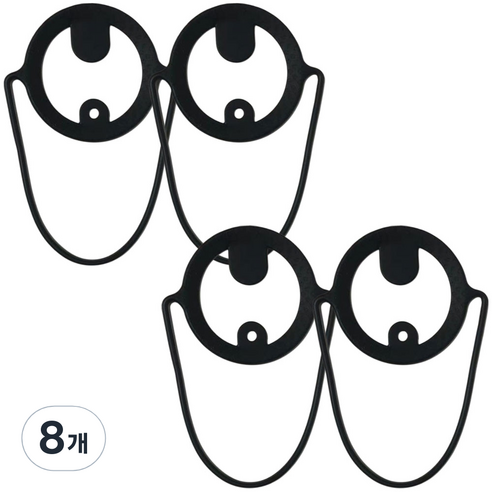 리빙준 텀꾸 실리콘 텀블러 스트랩 컵타이 홀더, 8개, 블랙