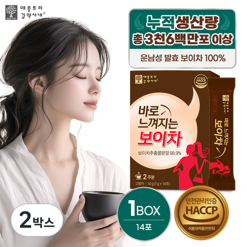악마다이어트 바로 느껴지는 보이차, 1g, 14개입, 2박스