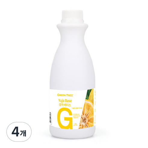 그린트리 유자 에이드 베이스, 4개, 1.2kg