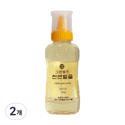 자연산 그린벨트 아카시아꿀, 300g, 2개