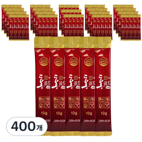 홍골드 6년근 고려홍삼정 진액 액기스 홍삼스틱, 10g, 400개