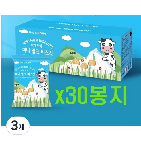 미니 밀크 비스킷, 3개, 600g