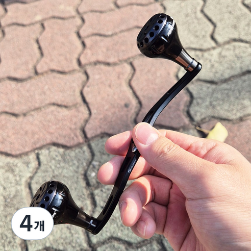 씨호크 베이트릴 파워 더블핸들 파워 130mm 시마노 다이와 호환 삼색 튜닝핸들, 블랙, 4개