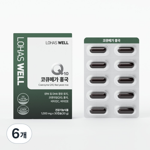 로하스웰 코큐텐 알티지오메가3 홍국, 6개, 30정