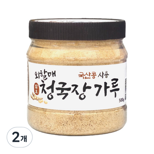 [(주)길전통식품] 국산콩 100% 외할매 청국장 가루 500g, 2개
