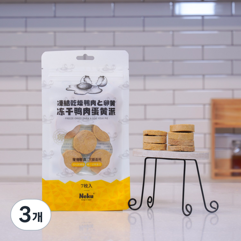 네쿠 동결건조 노른자 요크 파이 오리, 20g, 3개