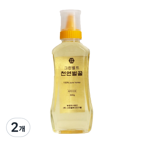 자연에서 온 자연벌꿀 국산 자연산 그린벨트 아카시아꿀, 500g, 2개