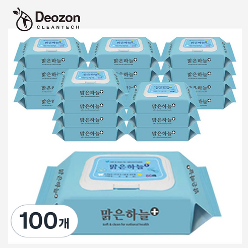 밁은하늘플러스 물티슈 캡형 1억2천만팩 판매, 100개, 80매, 40g