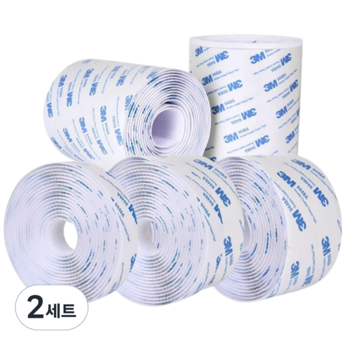 하우스키핀 3M 벨크로 찍찍이 테이프 암수양면, 2세트, 화이트 / 5CM x 300CM