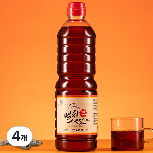 최아미 프리미엄 멸치액젓 100% 원액 국산 까나리액젓 1kg, 1L, 4개