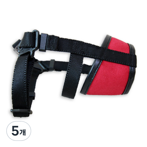 애견 소형견 미어캣 입마개 산책 훈련 짖음방지, 1호(입둘레8cm), 빨강, 5개