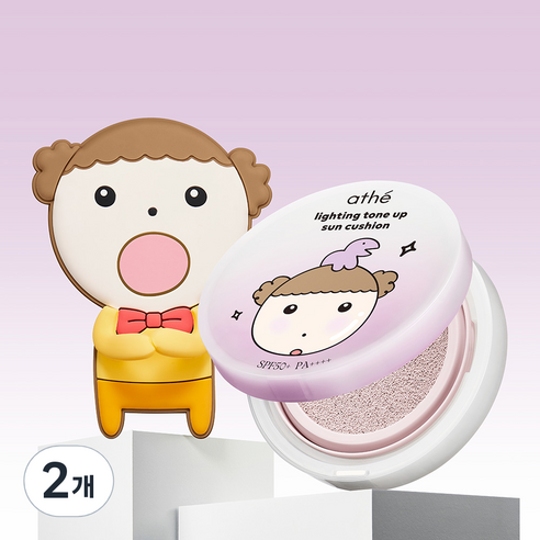 아떼 마루는강쥐 톤업 선쿠션 속광마루 SPF+ PA++++, 2개, 12g