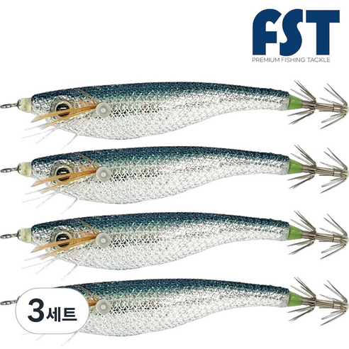 피싱템 한치 삼봉에기 갑오징어에기 FST 블랙타이거스퀴드트랩 ver.2, 3세트, 9g, (09) 멸치