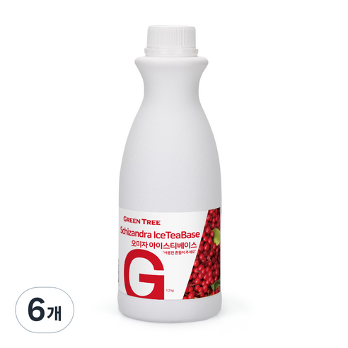 그린트리 오미자 아이스티 베이스 1.2kg, 6개