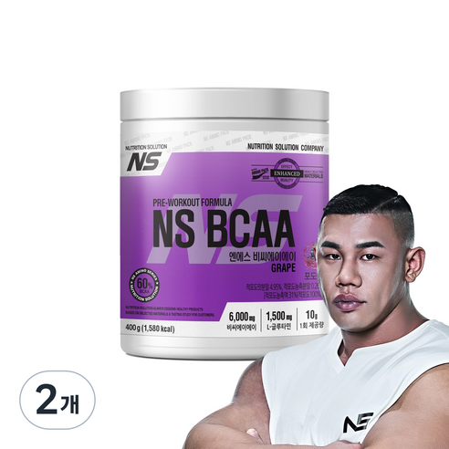 NS BCAA 아미노산 보충제 포도맛 400g, 2개