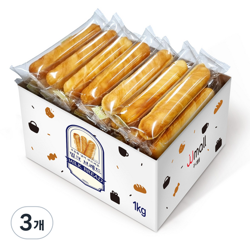 우유를 넣어 부드러운 밀크브레드, 1kg, 3개