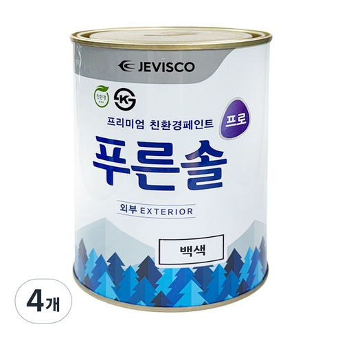 제비스코 푸른솔 프로 외부 백색, 1L, 4개