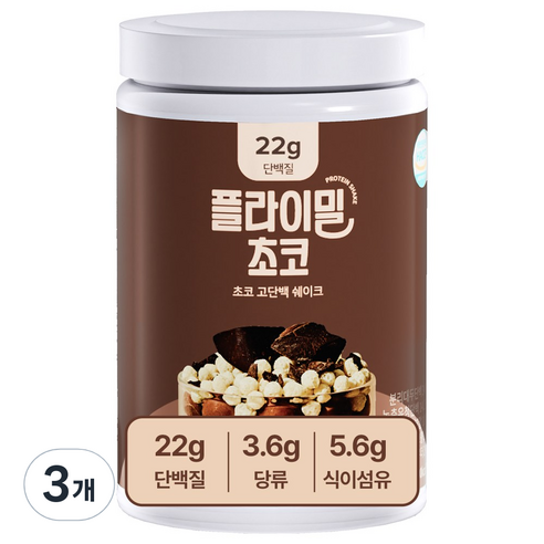 플라이밀 초코 고단백 쉐이크, 630g, 3개