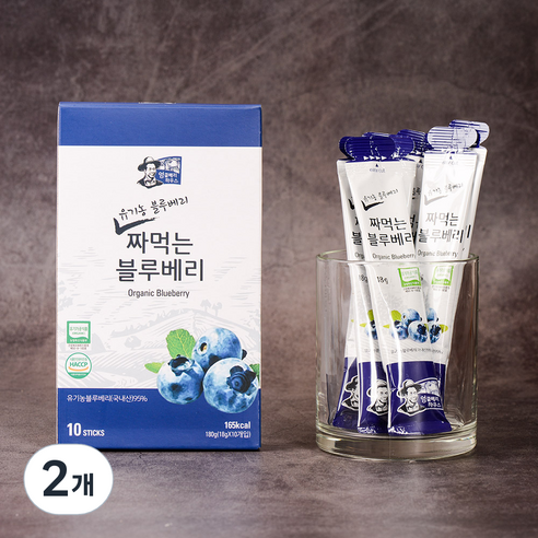 엉클베리하우스 유기농 짜먹는 블루베리, 180g, 2개