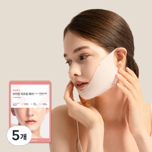 약손명가 브이한 리프팅패치 턱선 브이라인 미백 주름개선 패치, 5개