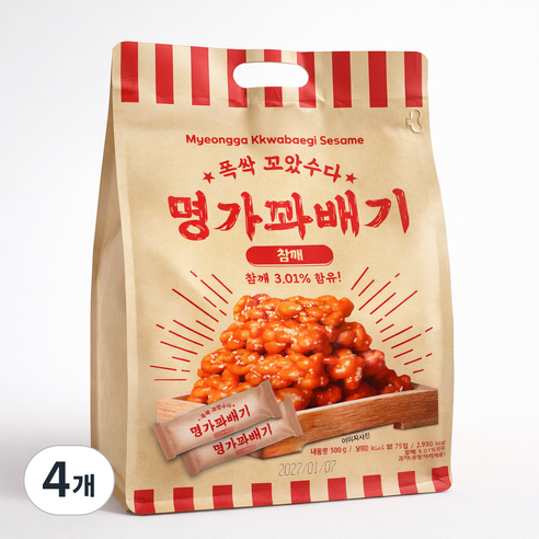 명가꽈배기 참깨, 500g, 4개