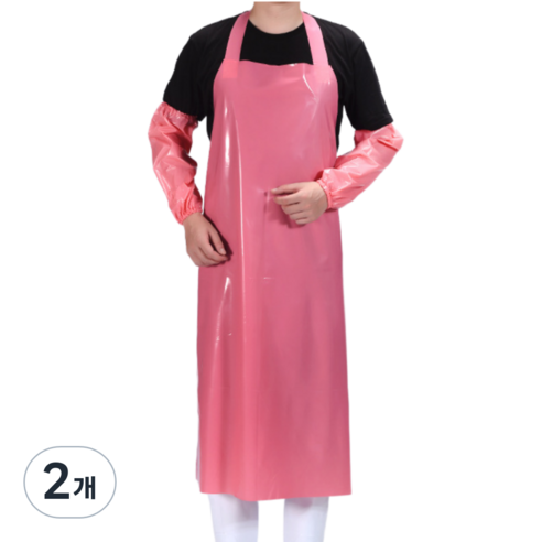 프리마 방수 앞치마 정육 수산 구내식당 팔토시, 2개, 핑크