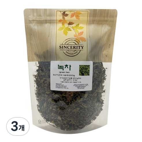 (국내산)녹차 보성녹차 건조 녹차잎 녹차엽, 200g, 3개