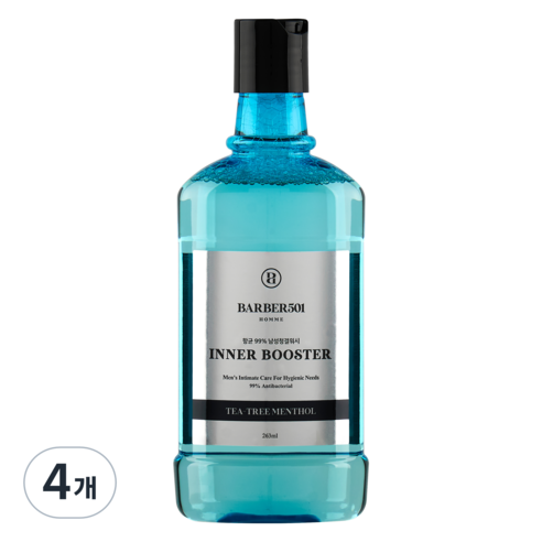 바버501 이너 부스터 남성 청결제 티트리 멘톨, 263ml, 4개