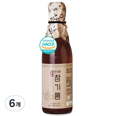 시장쏙 전연화 참기름 골드, 6개, 350ml