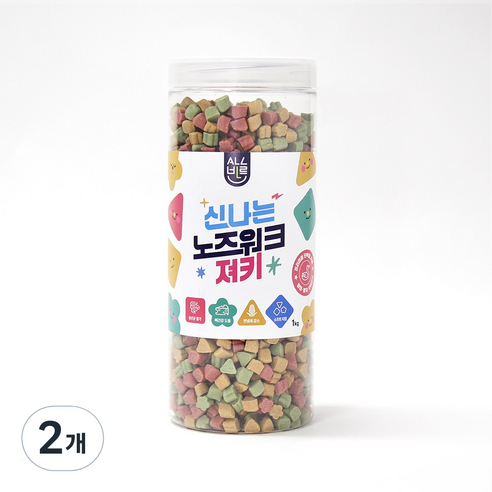 하우펫 올바른 노즈워크 져키간식 훈련용 유산균 대용량 강아지 큐브 트릿, 1kg, 2개, 혼합맛