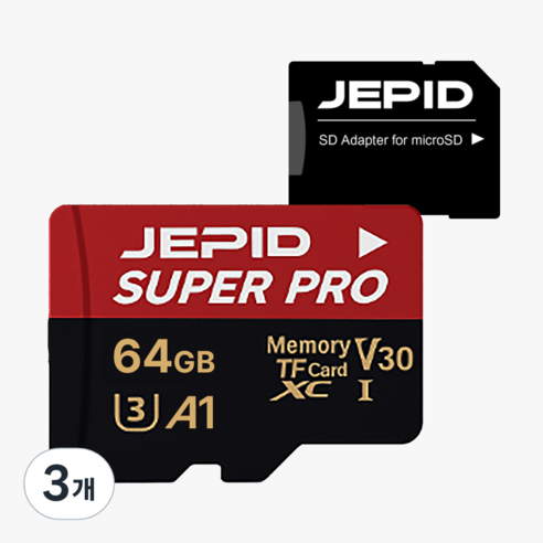 제피드 SUPERPRO 마이크로 SD카드 블랙박스 메모리카드 초고속 UHS-I, 3개, 64GB