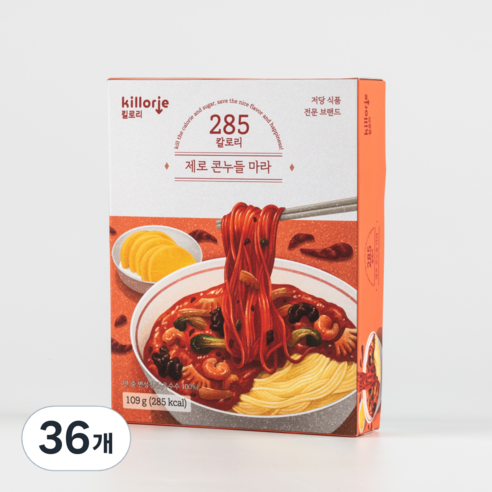 저칼로리 저당 제로콘누들 다이어트 마라 라면, 36개