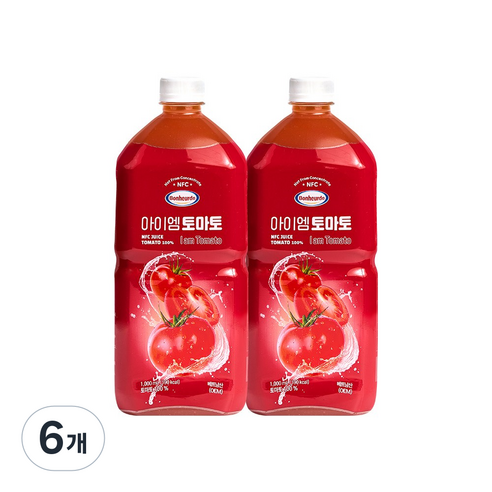 보넬드 아이엠 토마토주스 100% NFC 착즙주스, 6개, 1L