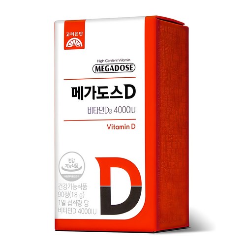 메가도스 비타민D3 4000IU, 90정, 1개