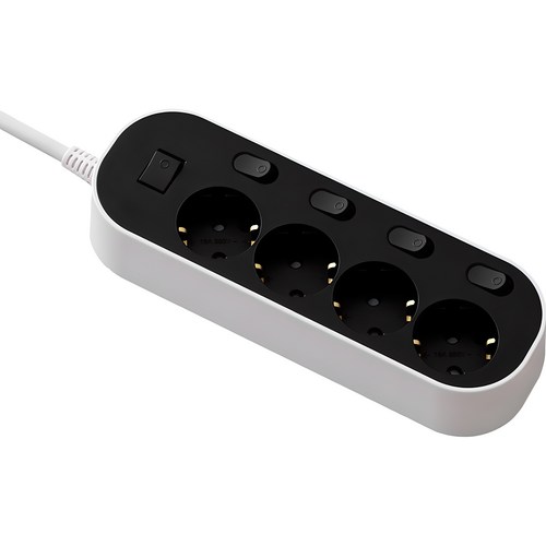 이지스탭 안심 자동소화 스위치 개별 멀티탭 4구, 1.5m, 블랙, 1개