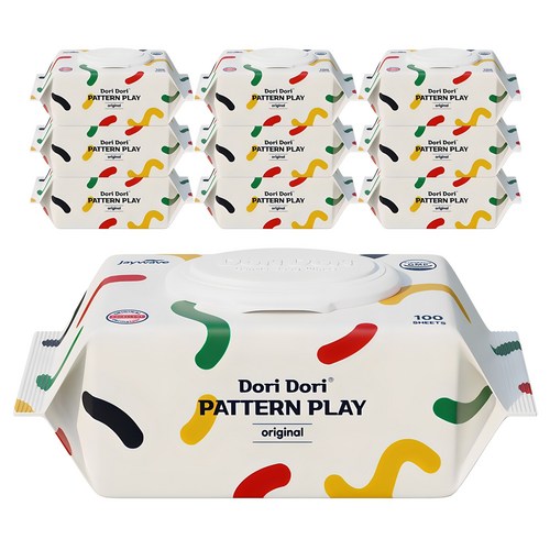 도리도리 패턴플레이 오리지널 아기물티슈 캡형, 55g, 100개입, 10개