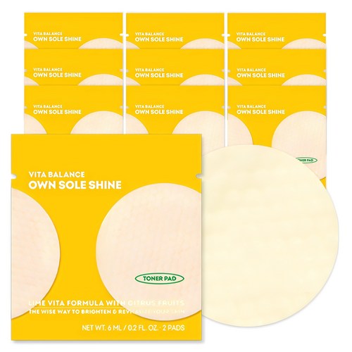 은율 비타 밸런스 오운 쏠 샤인 토너 패드 트레블 키트, 2개입, 10개