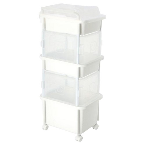 에스앤에스 스마일 기저귀정리함 혼합형 직사각 3단, 화이트, 1개